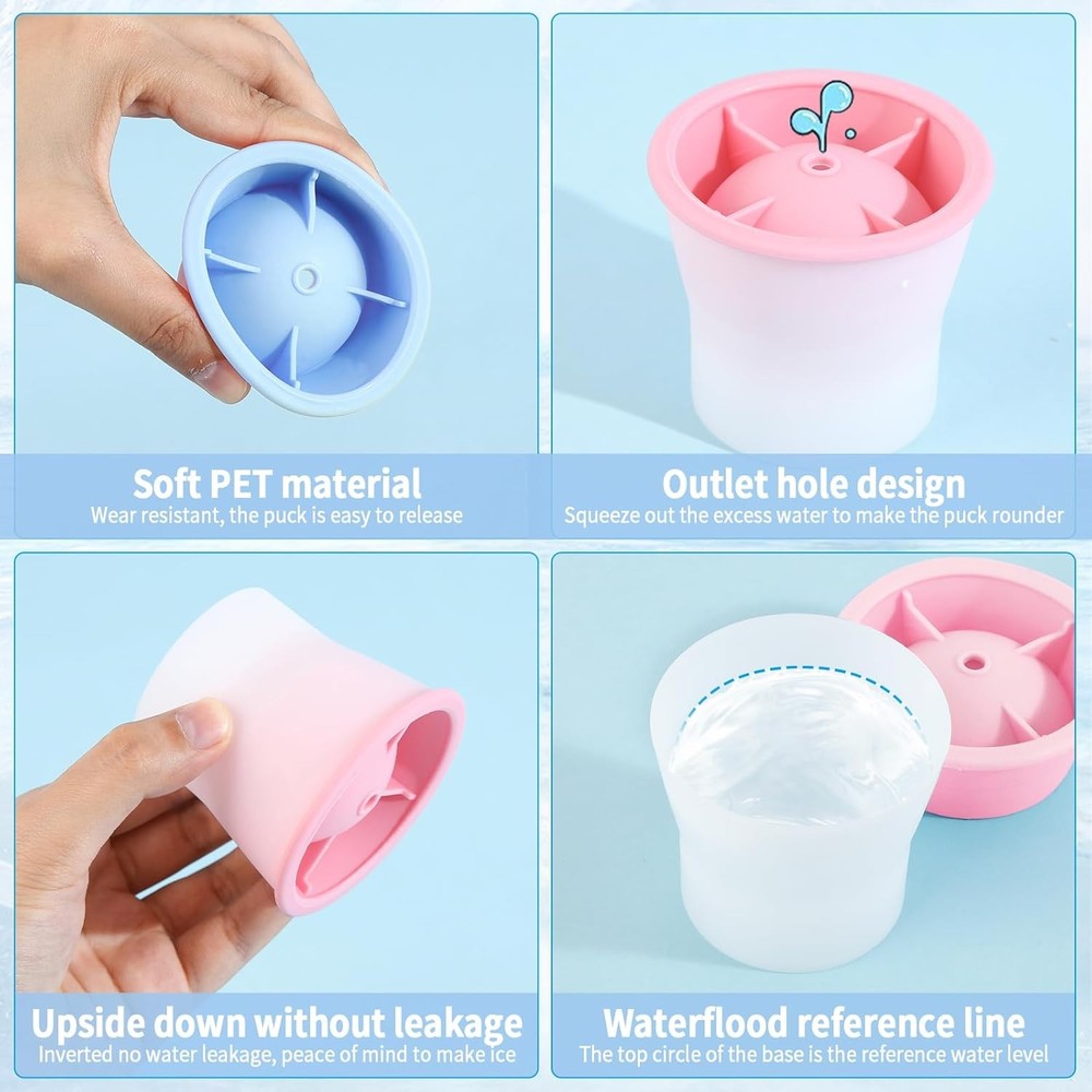 Upgrade Ice Molds 4 PCS Silicone Sphere Ice Mold Maker Stackable Easy Release