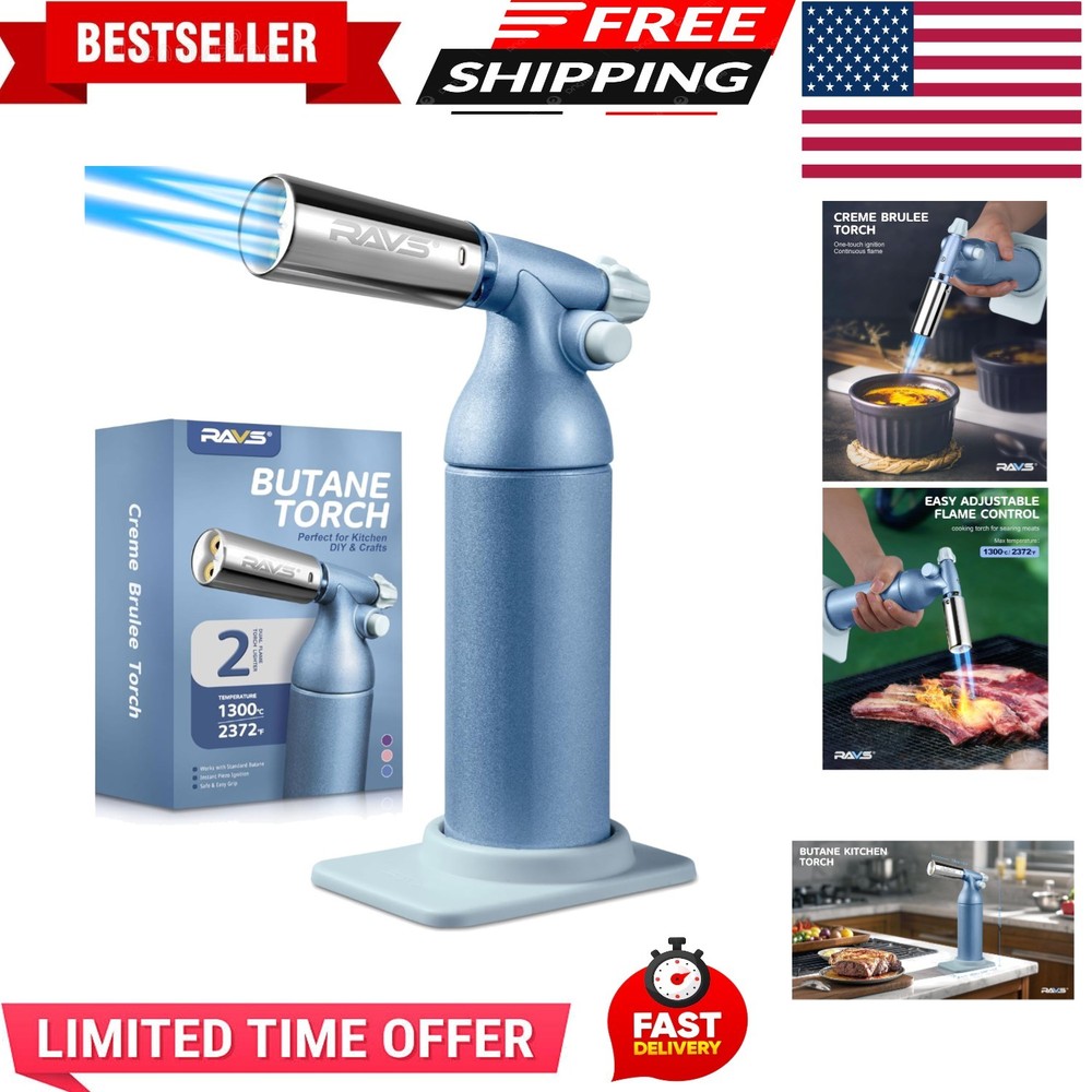 Big Butane Torch, Refillable Industrial Butane Torch Adjustable Double Flames...