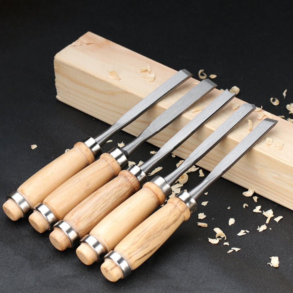 12-Piece Professional Wood Carving Tools Set Hardened Steel Chisels Gouges wi...