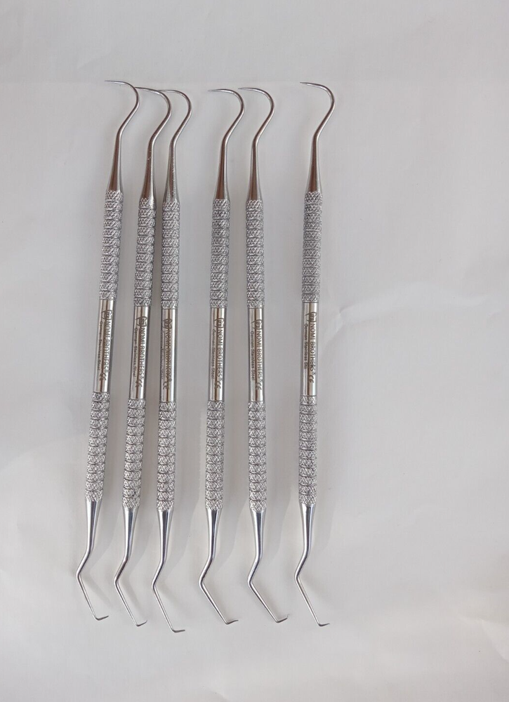 12 Pcs Dental Probe #5 Explorer Double Ended Denture Instruments German Grade