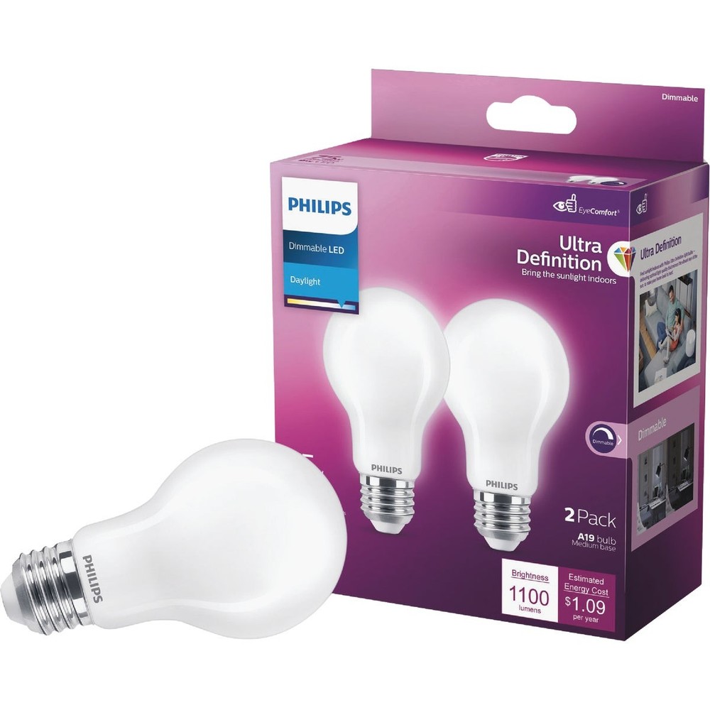 Philips Ultra Definition 75W Equivalent Daylight A19 Medium LED Light Bulb,