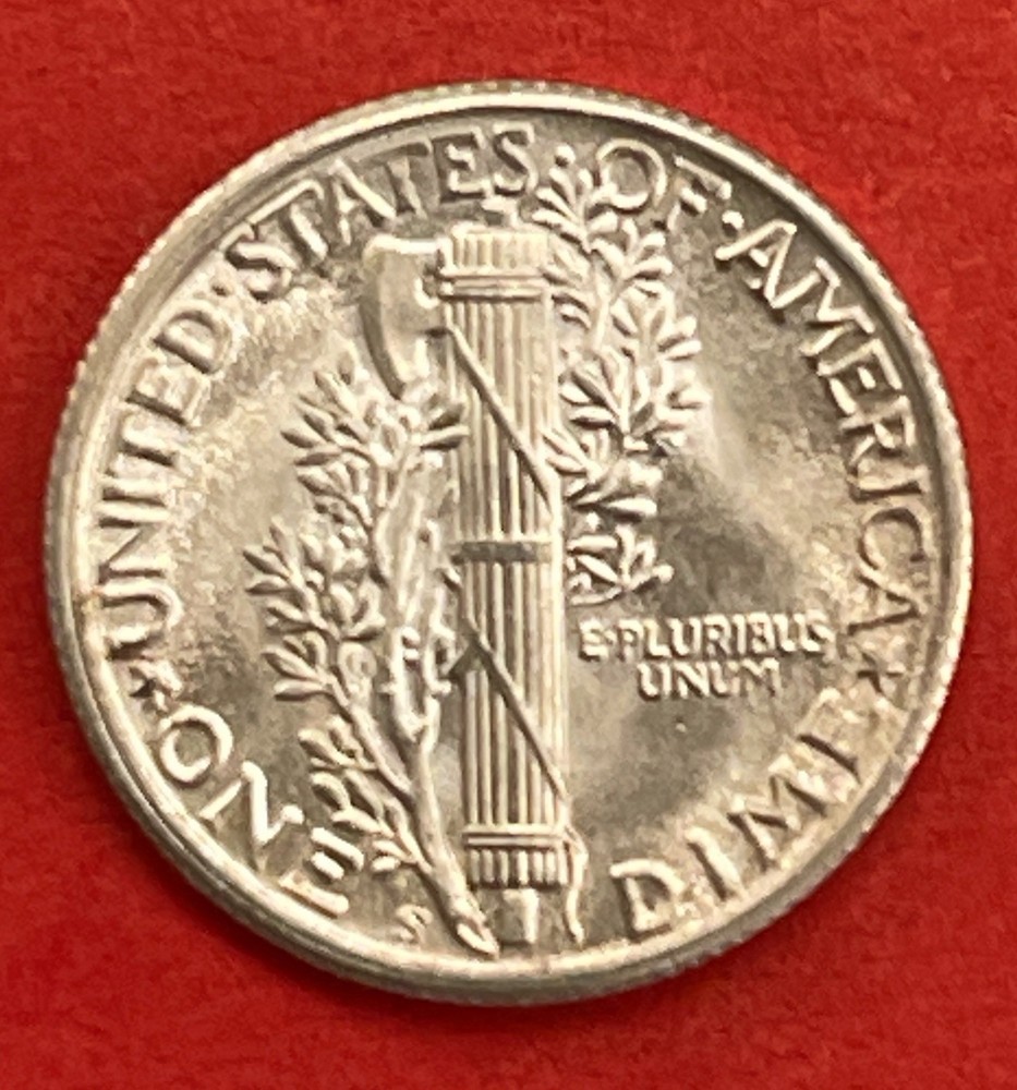 1944 S Mercury Silver Dime, Gem Uncirculated.