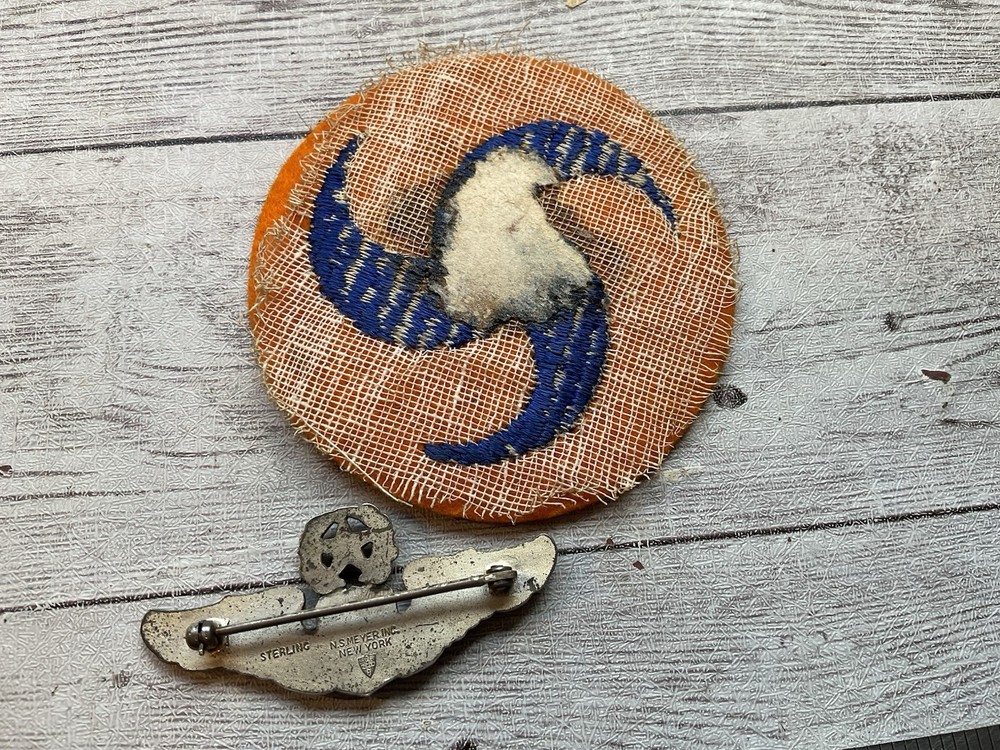 ORIGINAL WWII USAAF USAC 2” STERLING COMMAND PILOT WINGS PLUS AC PATCH