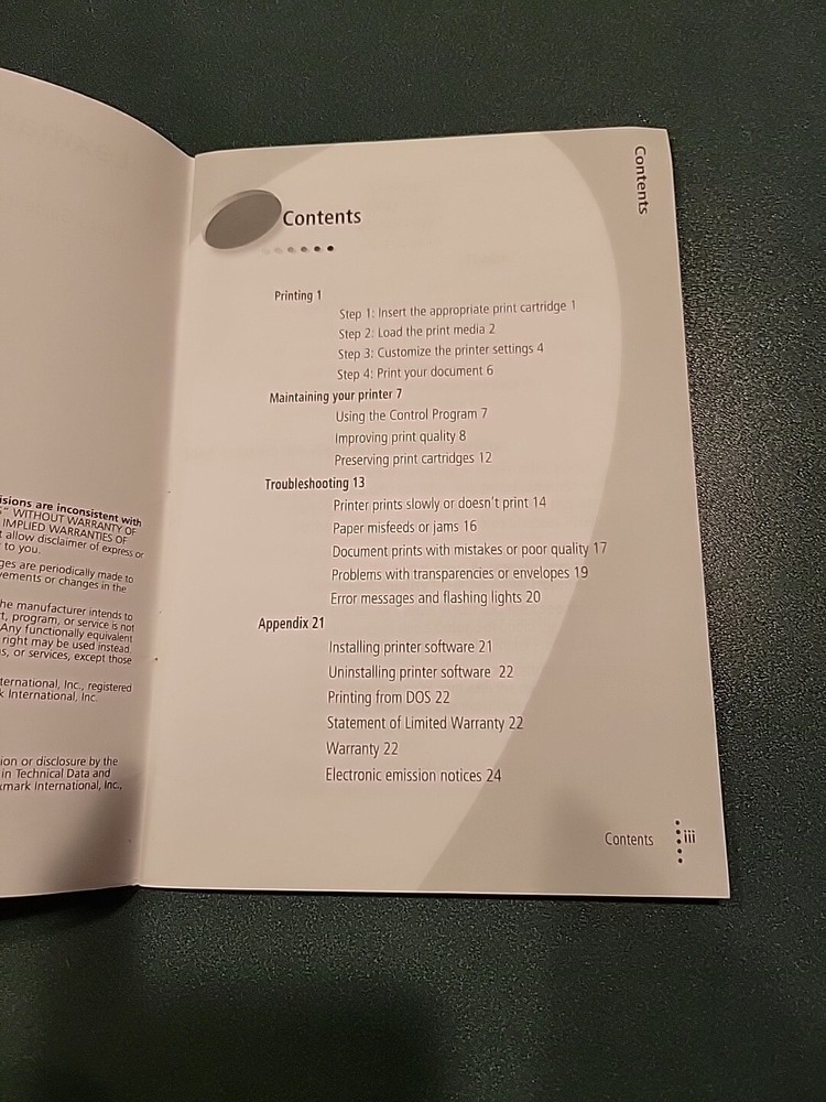 LEXMARK Z12 Color Jet printer Users Guide & Software CD