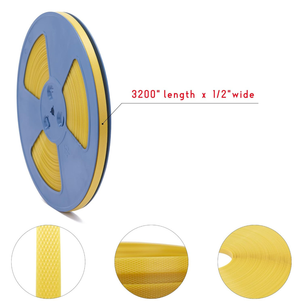 Poly Strap, Polypropylene(PP) Strapping Roll, 1/2" Width, 3200" Length - Ideal f