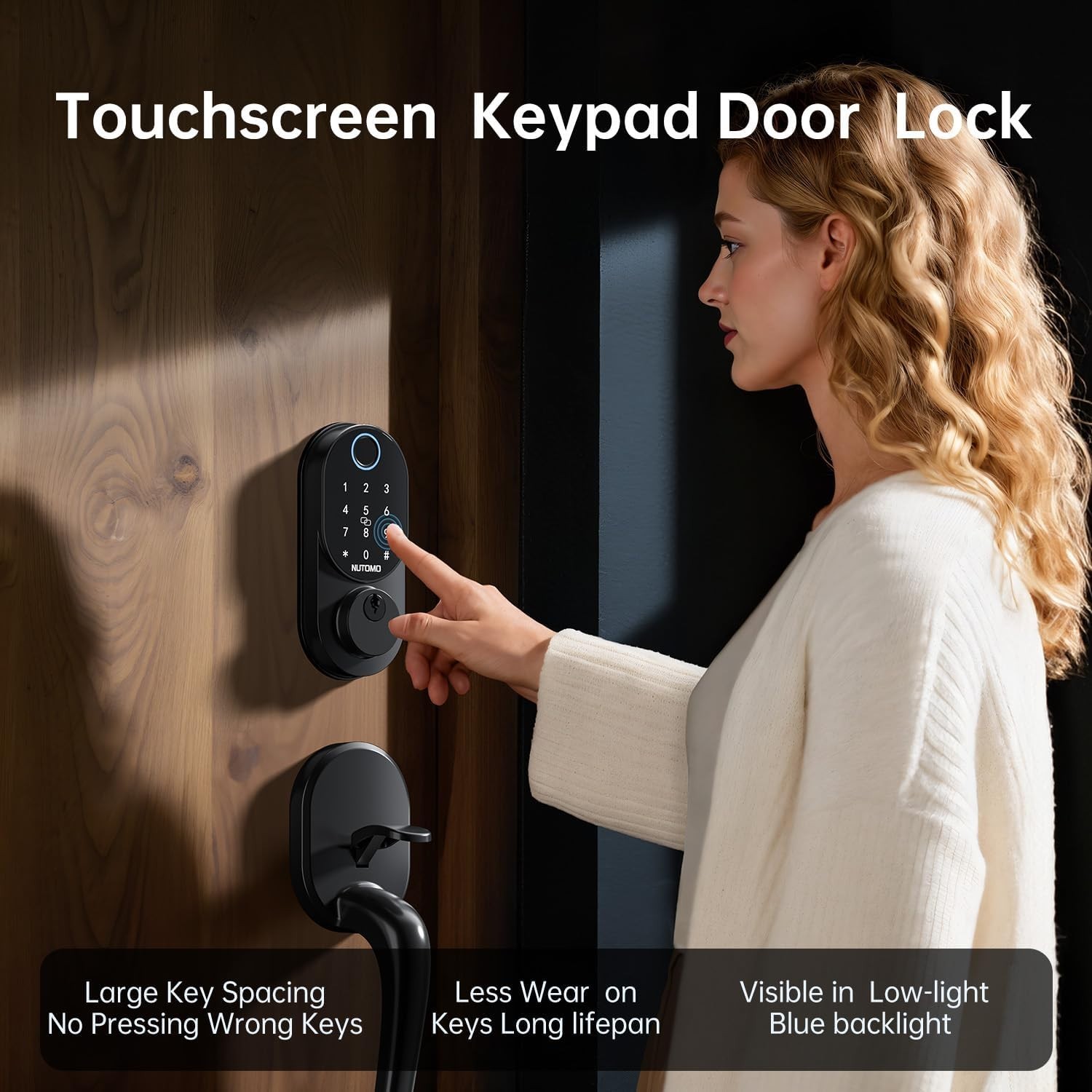Smart Front Door Lock with Handle Set Fingerprint Keyless Entry Digital Deadbolt