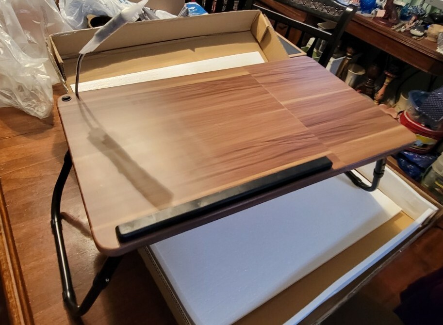 Multifunctional Laptop Table Portable Foldable Breakfast Tray with LED Light