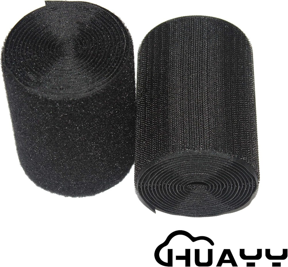 Durable 4in x 2yd Sew-On Hook and Loop Nylon Strips - Versatile & Soft