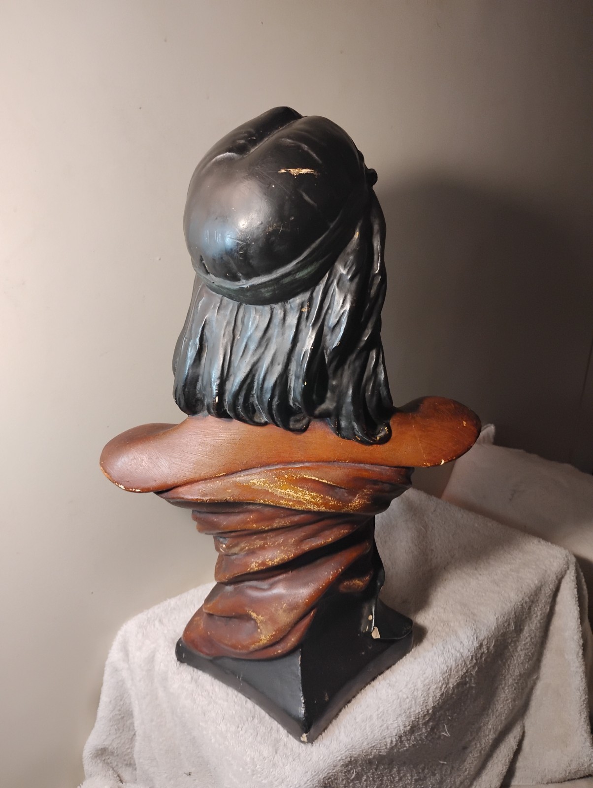 Vtg Hiawatha Native American Chalkware Bust Figure Cigar Store Statue SUPERB 21"