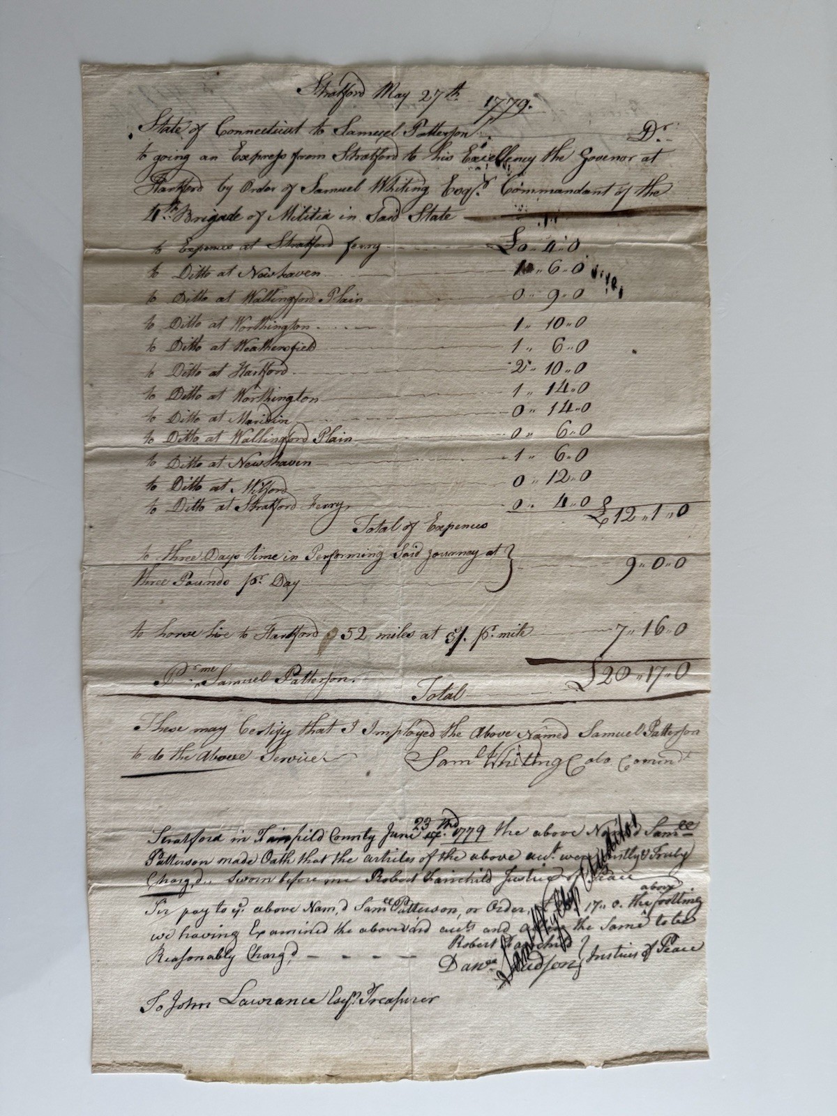1779 Revolutionary War Financial Document
