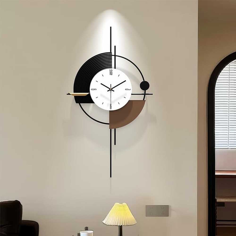 Modern Wall Clock for Living Room,Large Decorative Wall Clock,Digital Creativ...
