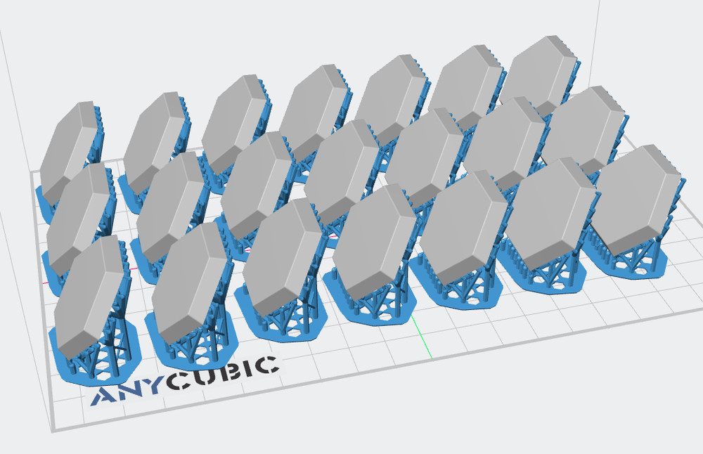 Resin 3d Printed Battletech Hex Bases x21 - Bevel angle to match CGL plastic