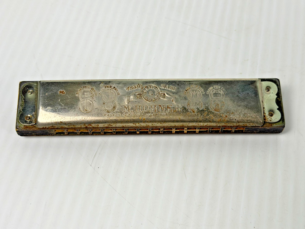 Echo Hohner Harmonica Germany Rusty Antique with Original Box
