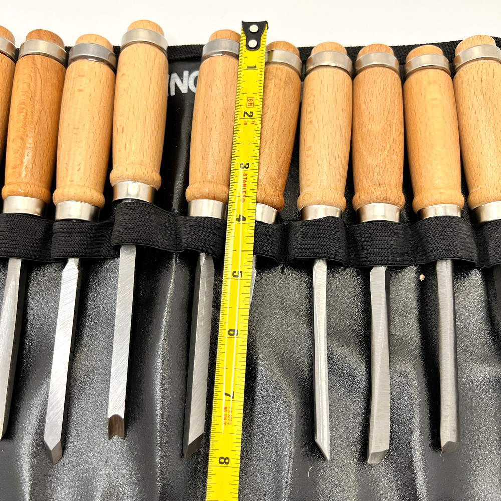12 Piece Hand Chisel Wood Carving Tool Set Woodworking Gouges NEW
