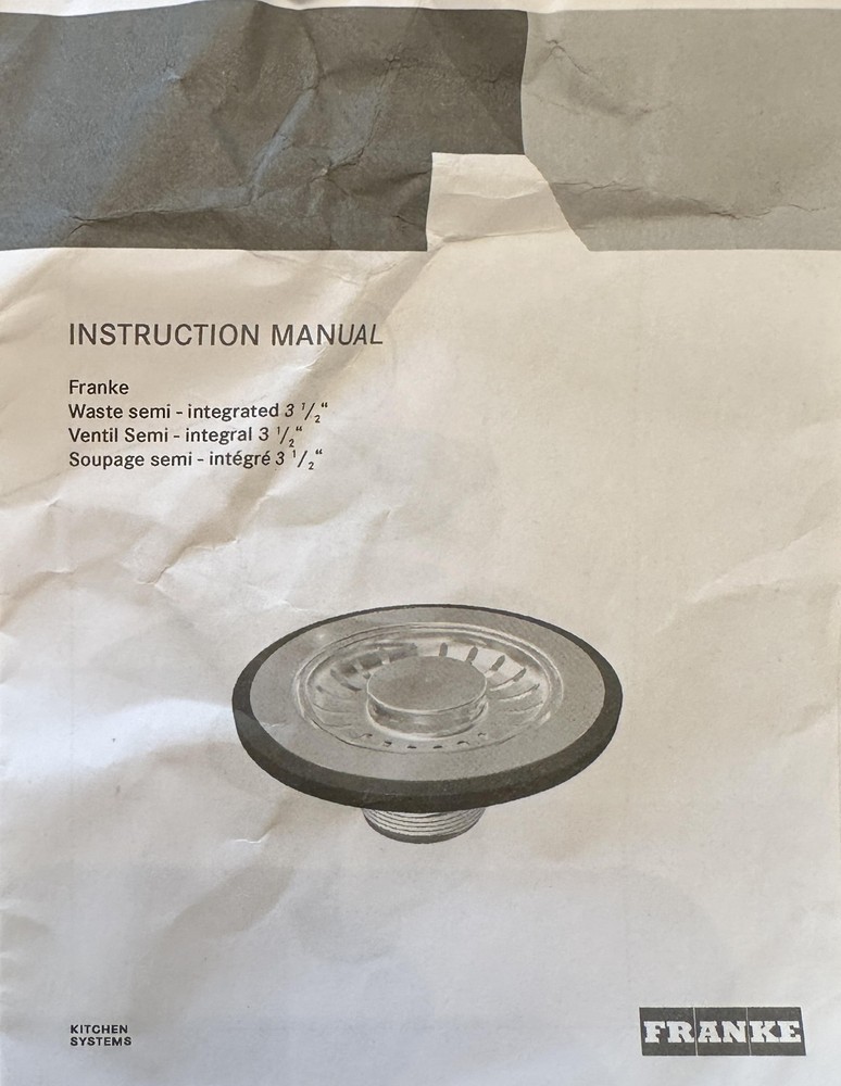 FRANKE Strainer Basket Single 906 CHROME - open box