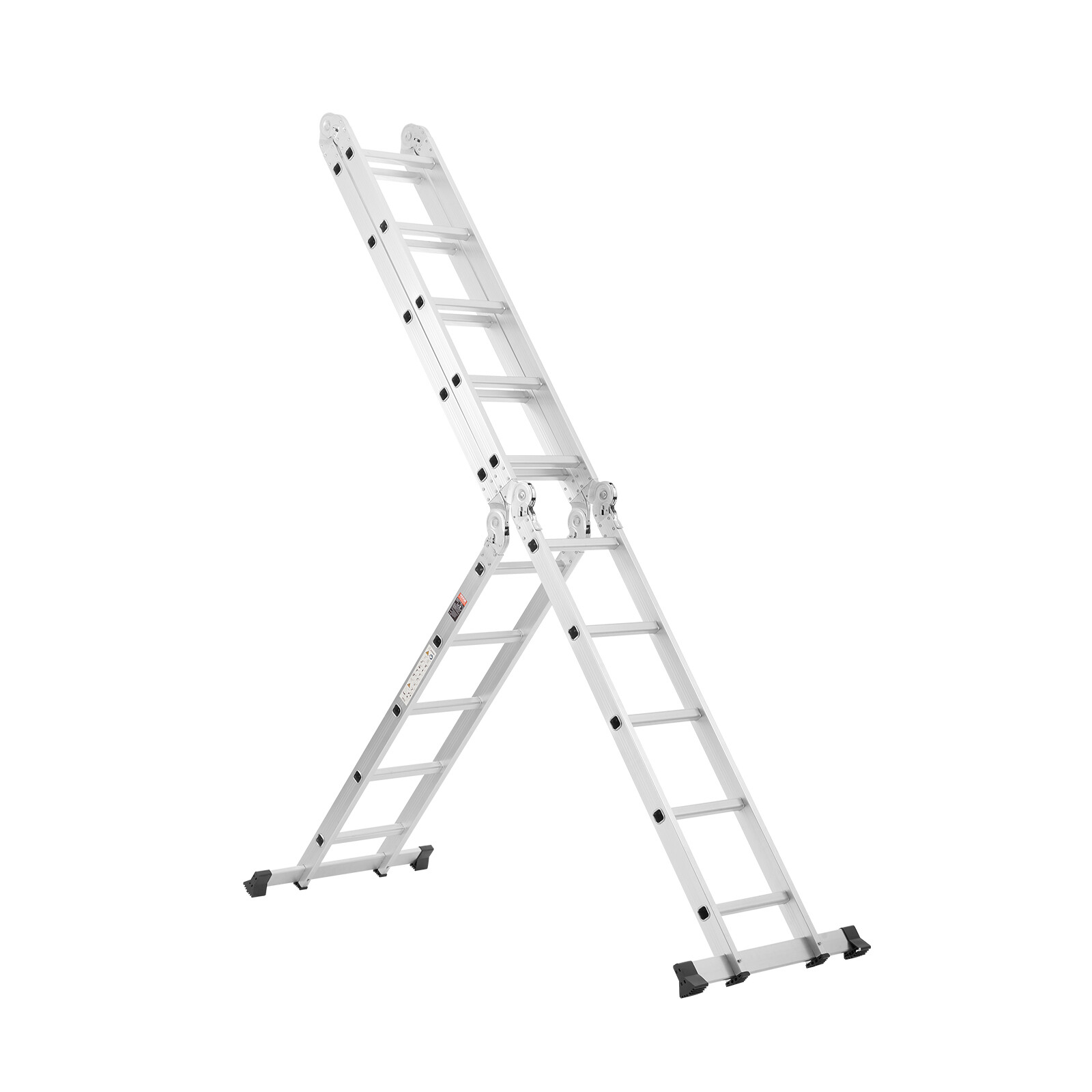 Multi-Purpose Folding Ladder 7-in-1 5 Step 19ft Reach Height Metal