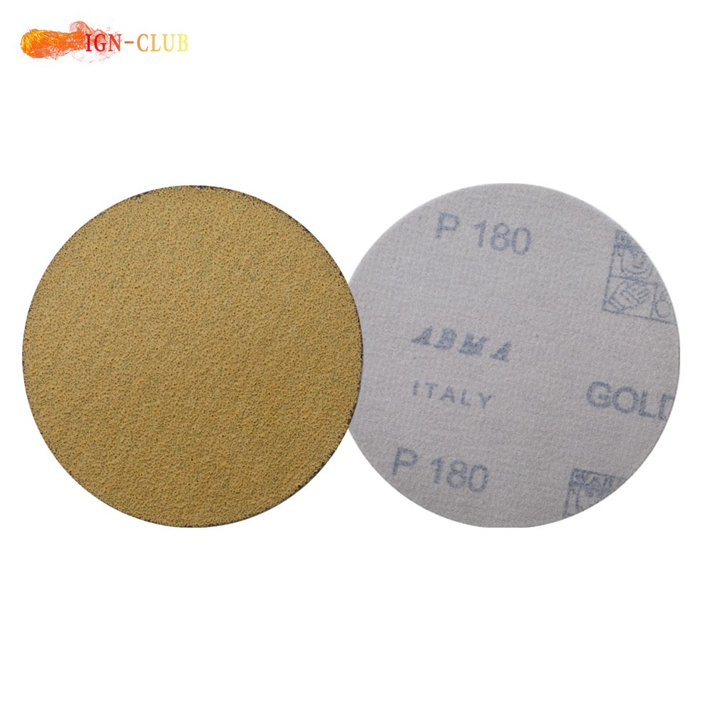 100 Pack 5" 180 Grit NO-Hole Disc Hook Loop Pads Sanding Discs Flocking