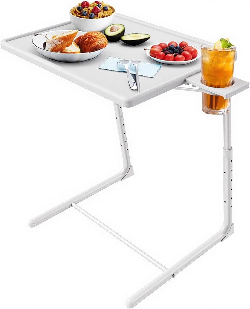 Adjustable TV Tray Table TV Dinner Tray on Bed & Sofa Comfortable Folding Table