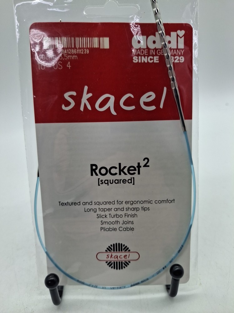 addi Rocket2 [Squared] Metal Circular Knitting Needles – Type: Circular 16" US 4