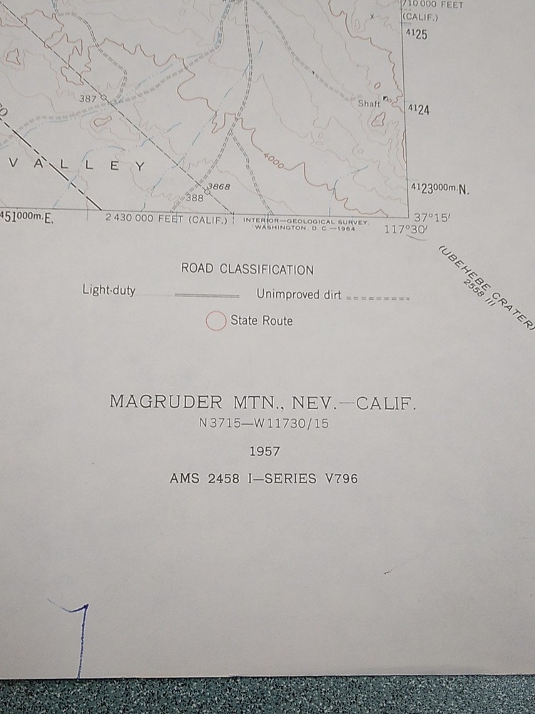 Magruder Mountain Map 1957