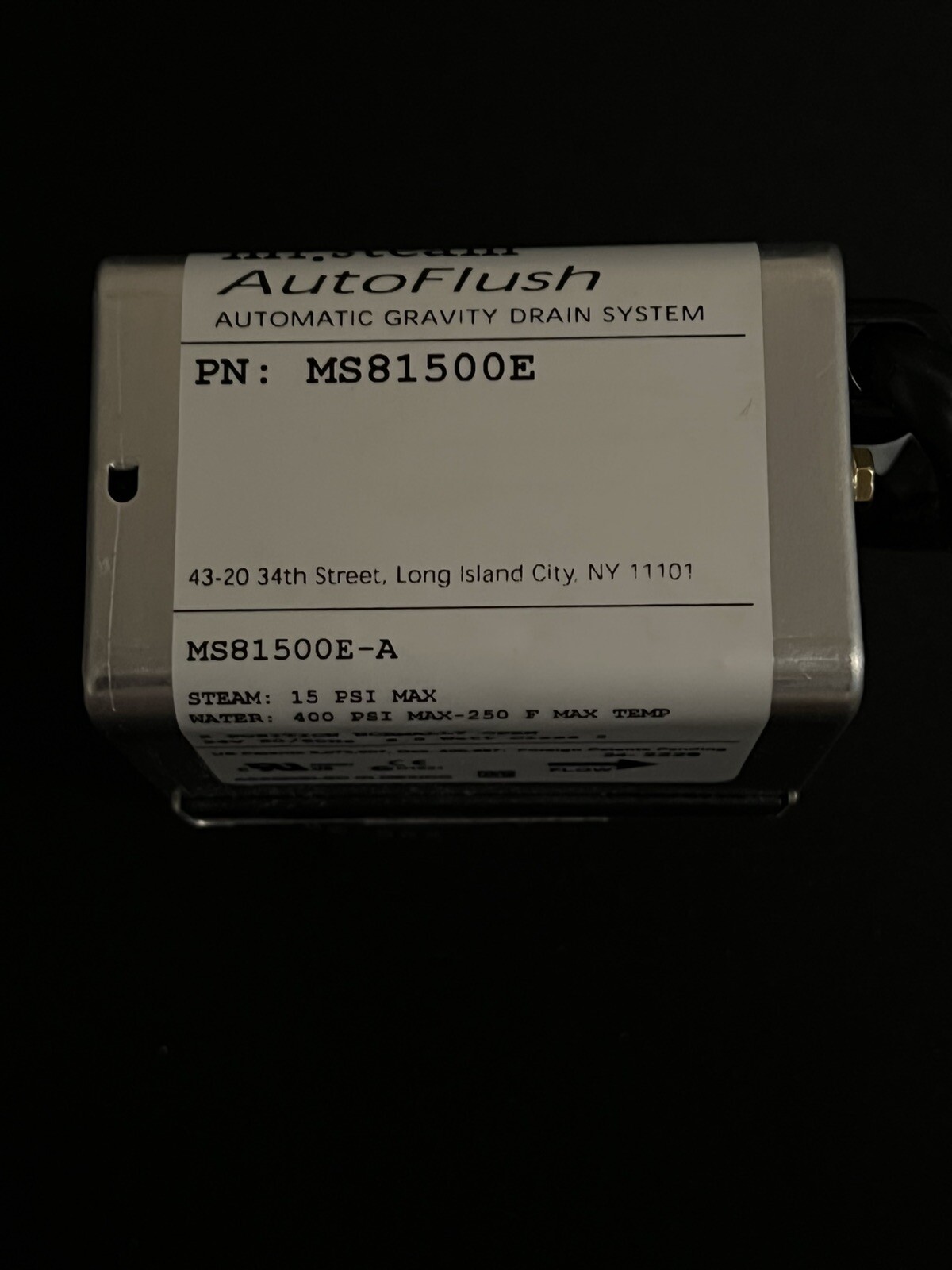 original Mr. Steam MS81500e auto flush for residential MS generators Brand New