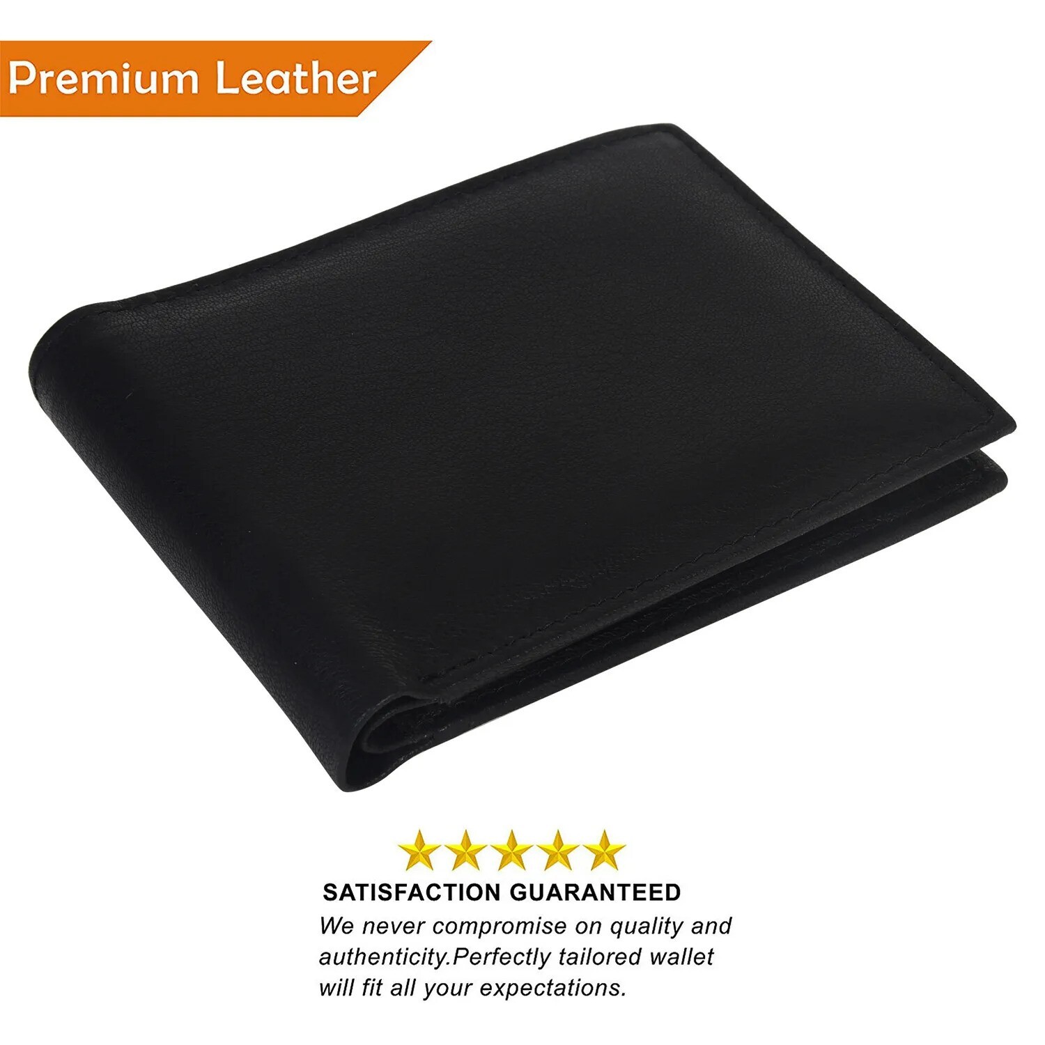 Genuine Leather Minimalist Bifold Wallets For Men RFID Blocking Slim Mens Wallet