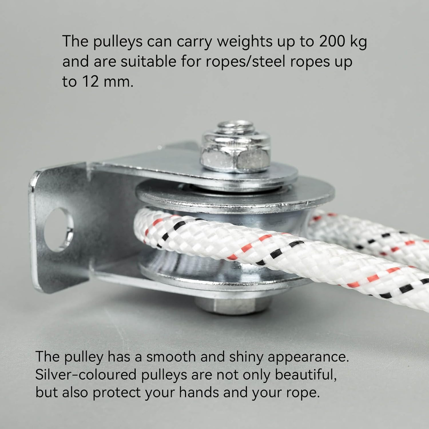 48Mm Cable Pulley Wheel Wall Mount, with Ball Bearings for Wire Rope, for Pulley