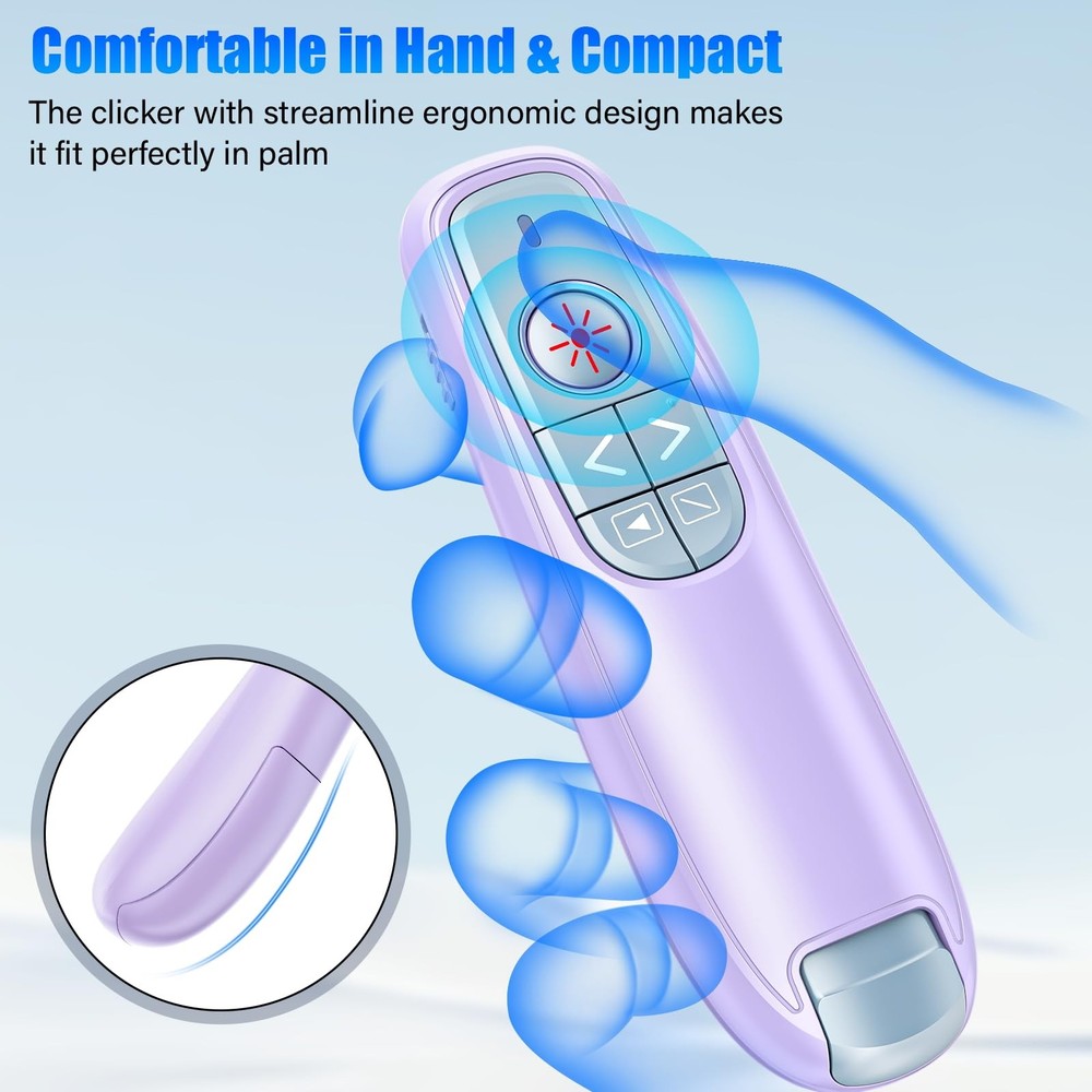 Presentation Clicker Wireless Presenter Remote Clicker, USB PowerPoint Clicke...