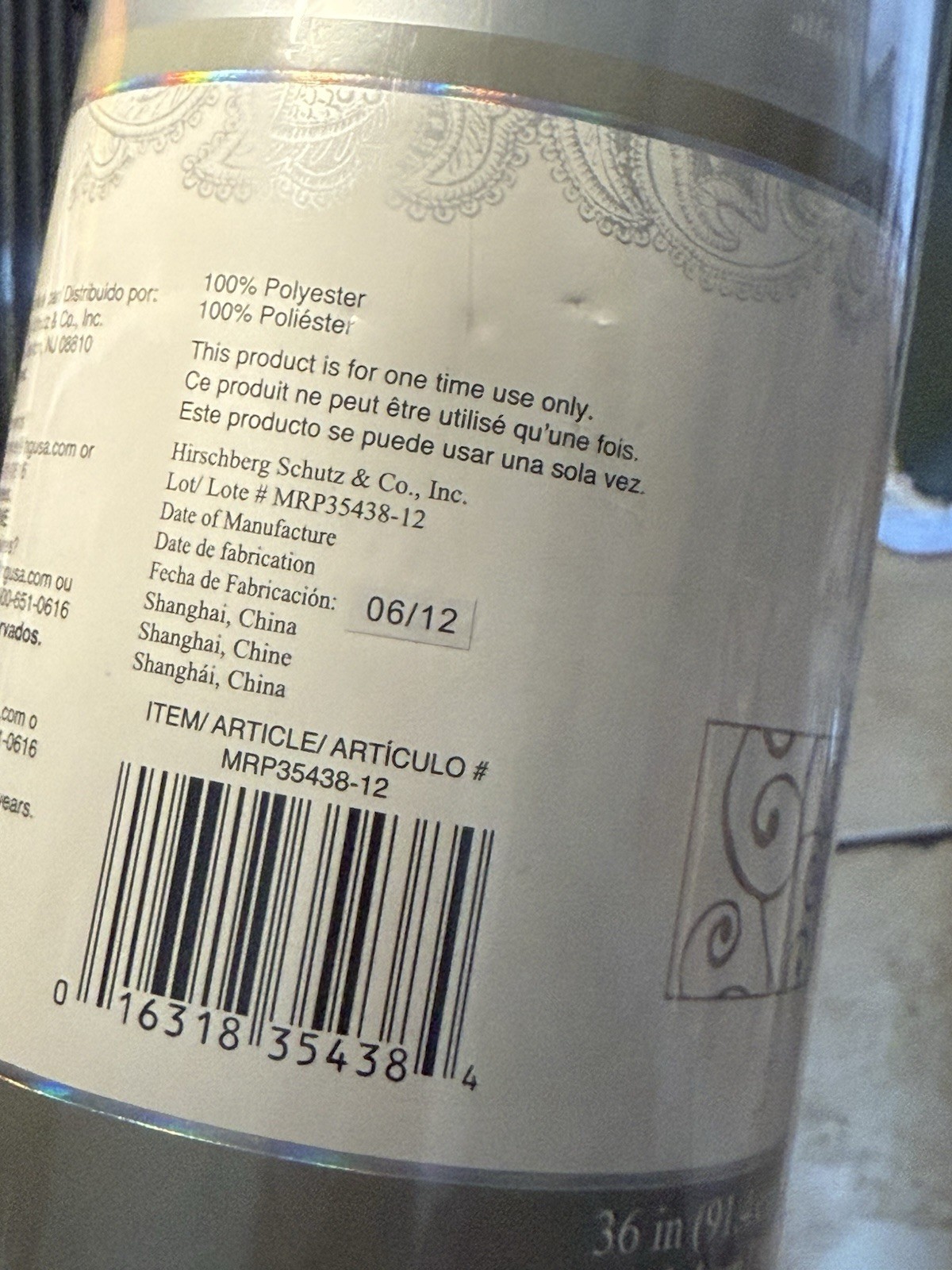 Modern Romance Wedding Aisle Runner 36 In Wide X 100 Ft Long Not Used