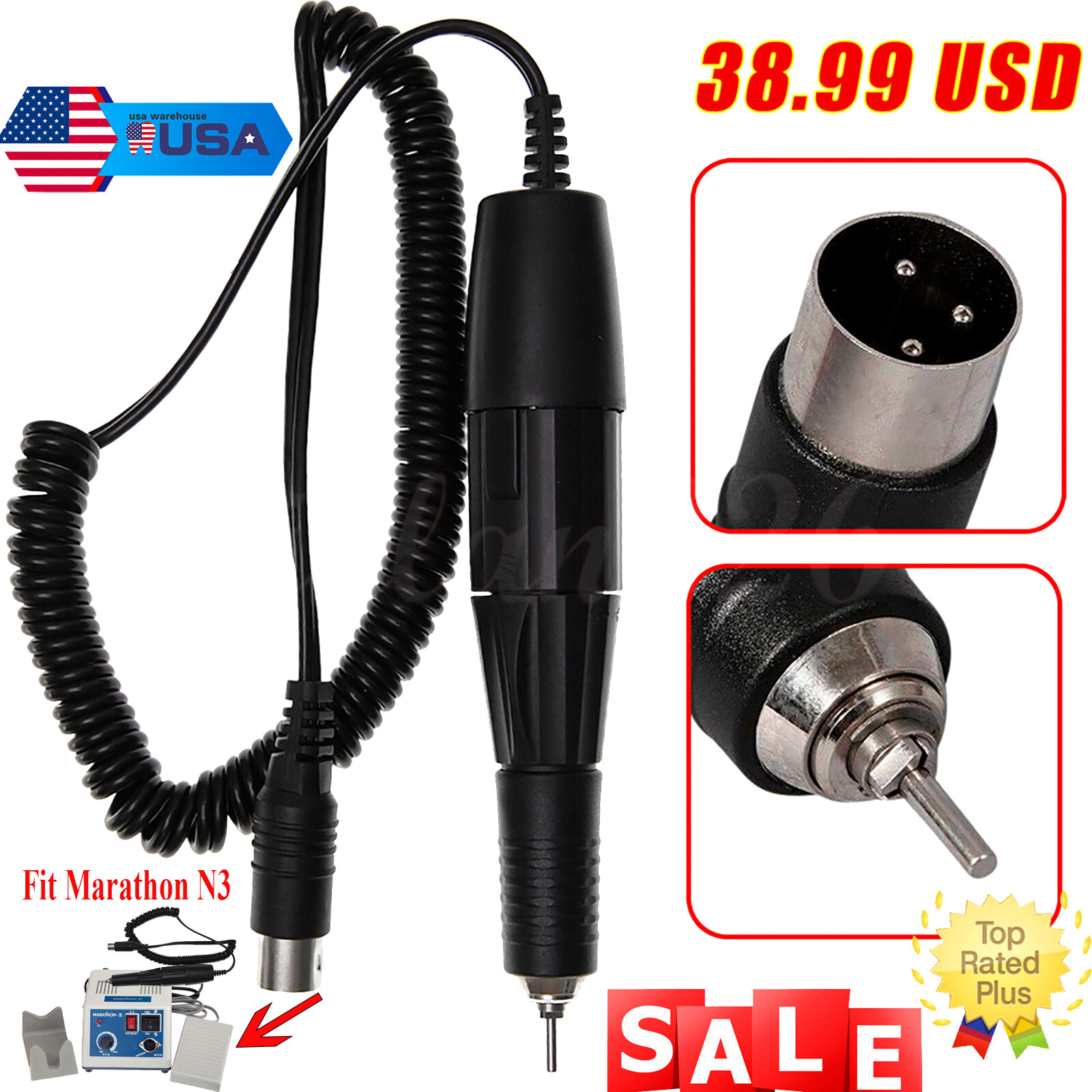 Dental Lab Marathon Electric Micromotor Polishing Unit / 35K rpm Motor Handpiece