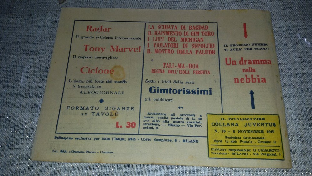 1947 Gim Toro Comic No. 70 ORIGINAL £. 12