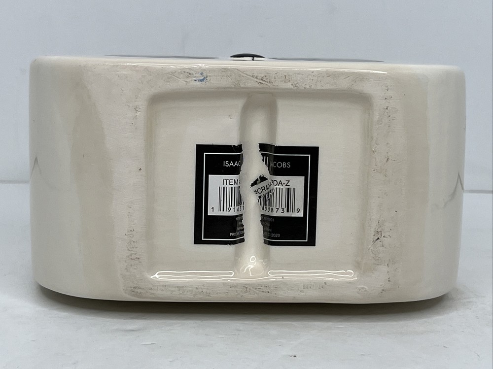 Isaac Jacobs Ceramic Panda Head 2-Section Multipurpose Organizer Caddy Vase READ