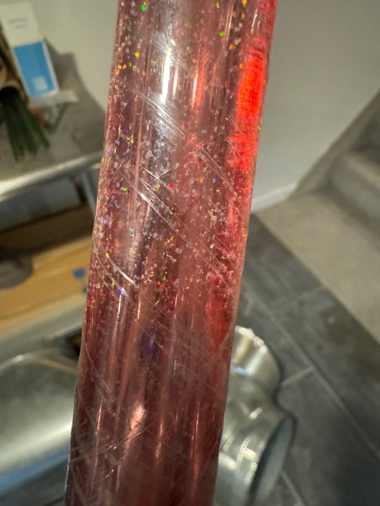 Gold Ruby Crushed Opal glass tubing