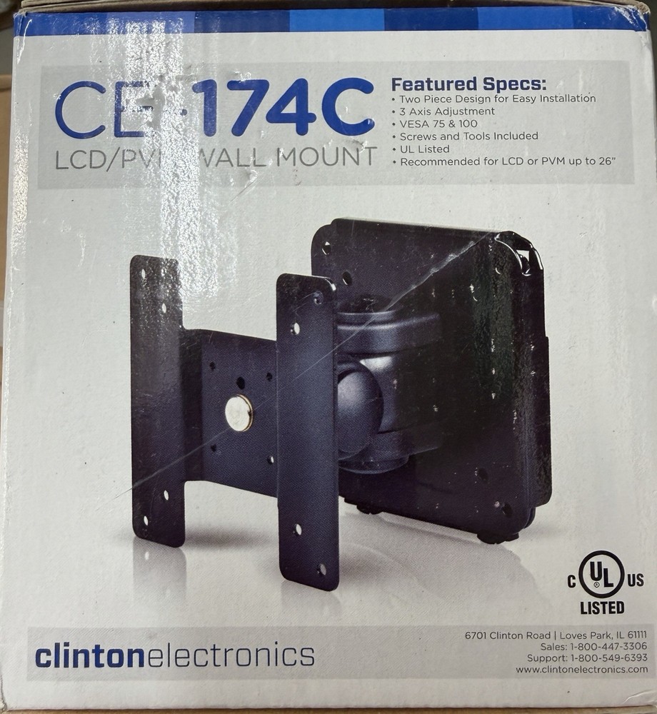 Clinton Electronics CE-174C LCD/PVM Wall Mount. Never Used
