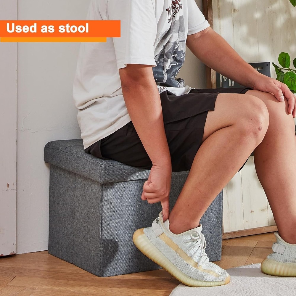 Storage Ottoman Footrest Stool Small Ottoman with Storage Foldable Ottomans F...