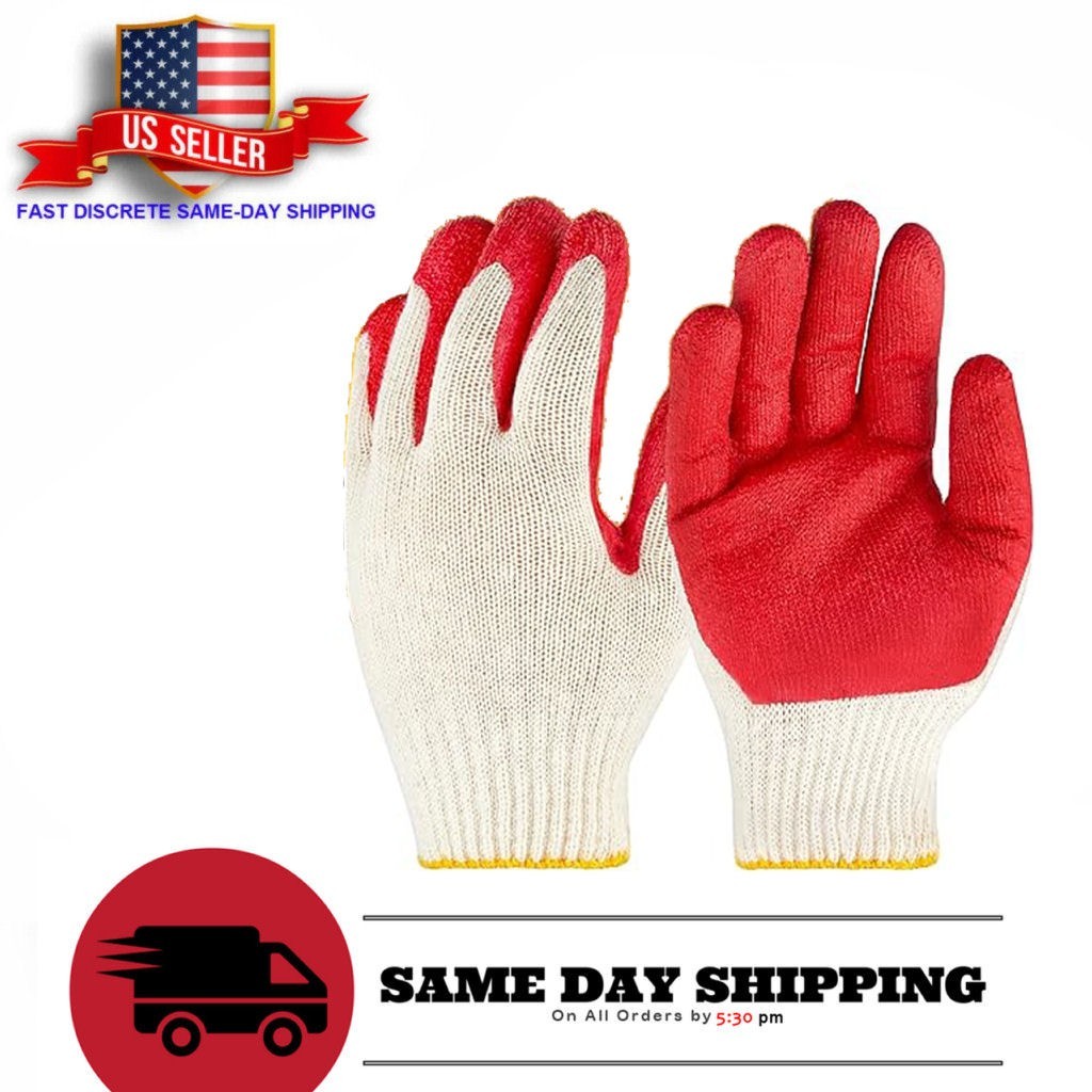 Construction / Garden Yard Gloves Nitrile Dipped AntiSlip Knit Wrist 3 pairs NEW