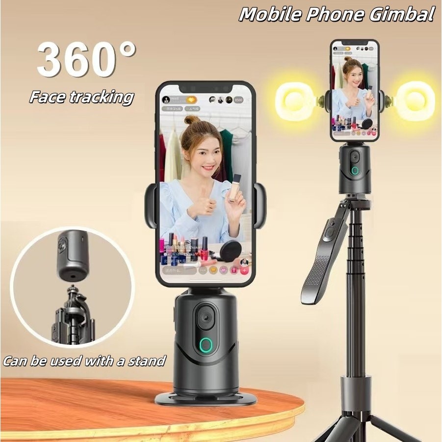 360° Smart Shooting Gimbal Face Tracking Gesture Control Bluetooth Remote