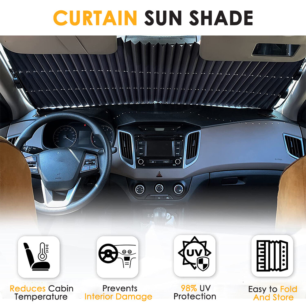 Retractable Car Windshield Sun Visor Shade Front Window Folding UV Block Cover