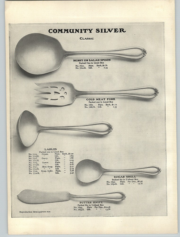 1908 PAPER AD 4 PG Community Sterling Silver Silverware Classic Pattern Design