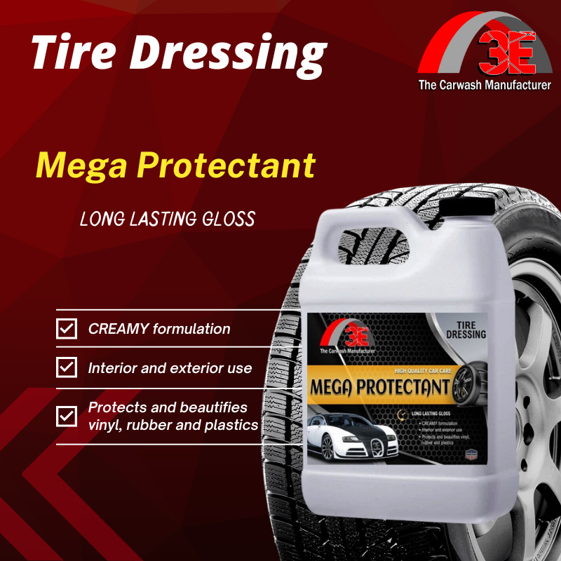 Mega Protectant Sprayable Tire Coating & Dressing Silicon-Based Formula Half Gal