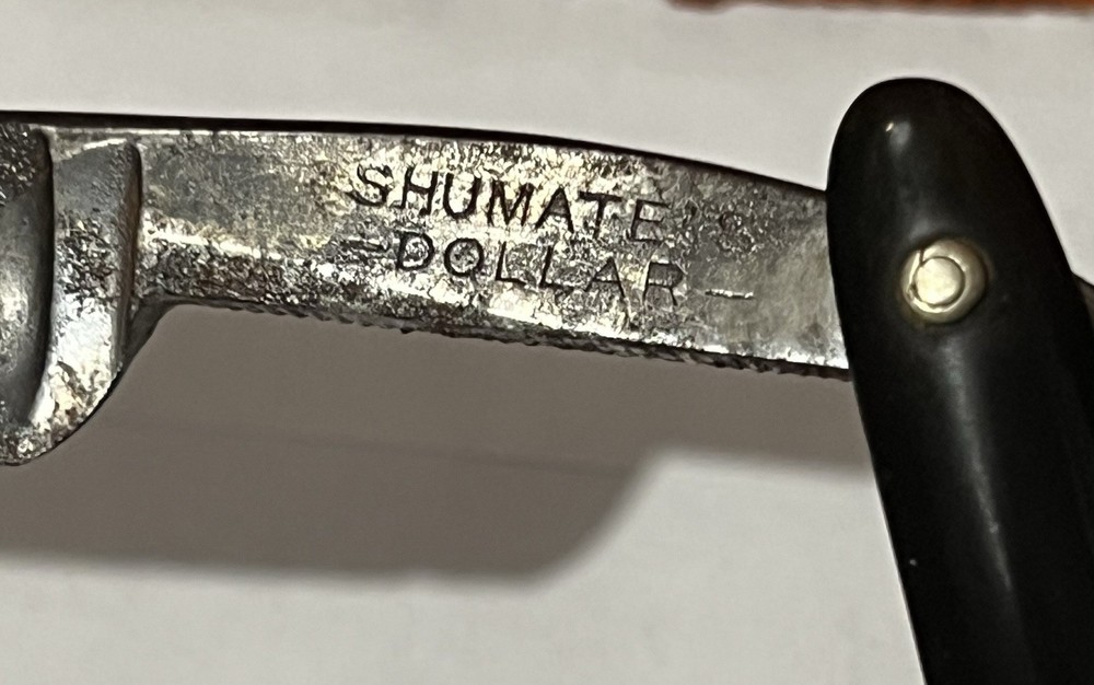 Shumate’s Dollar Razor-chip In blade/handle excellent