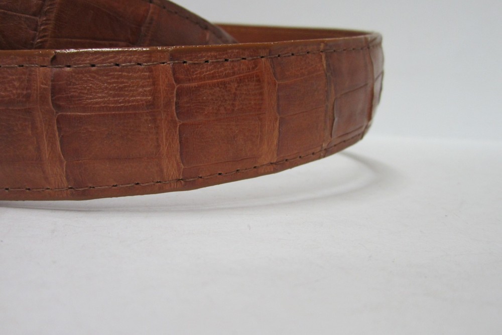 GENUINE CROCODILE BELTS, COGNAC