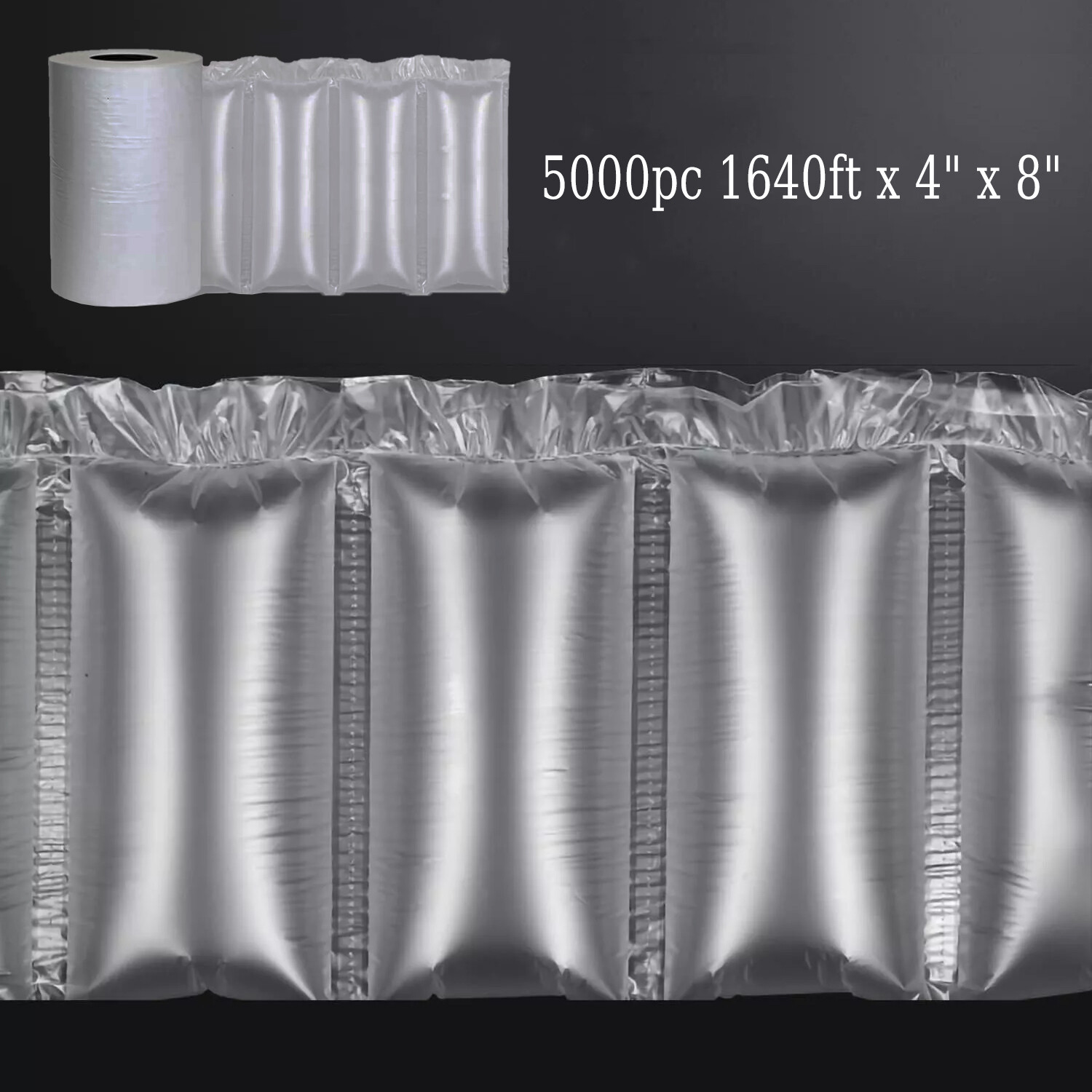 1640ft x 4" x 8" Air Cushion Machine Film Bubble Pillow Packaging Filling Bags