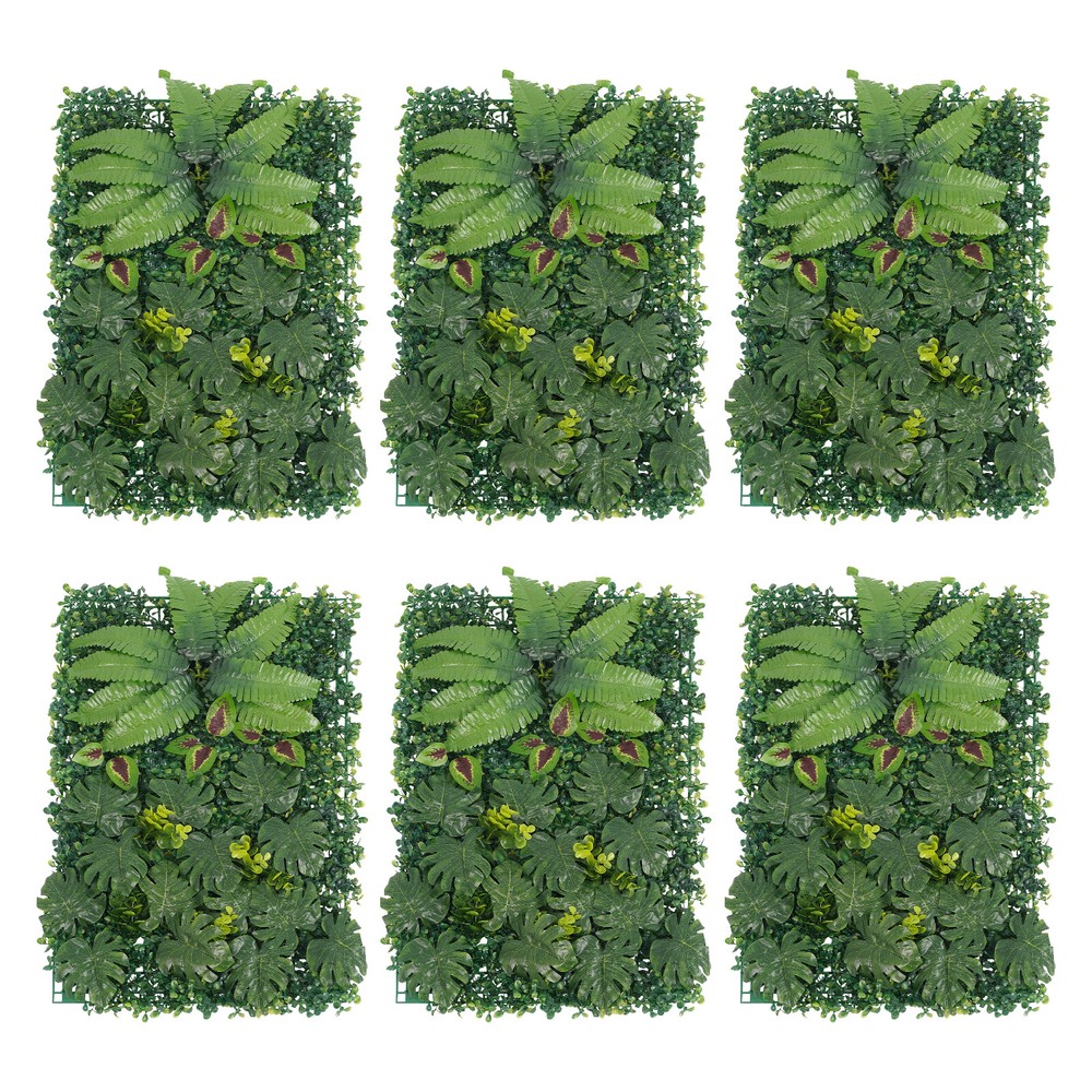 6pcs Artificial Greenery Wall Backdrop Decor Privacy Hedge Grass Fence Panels
