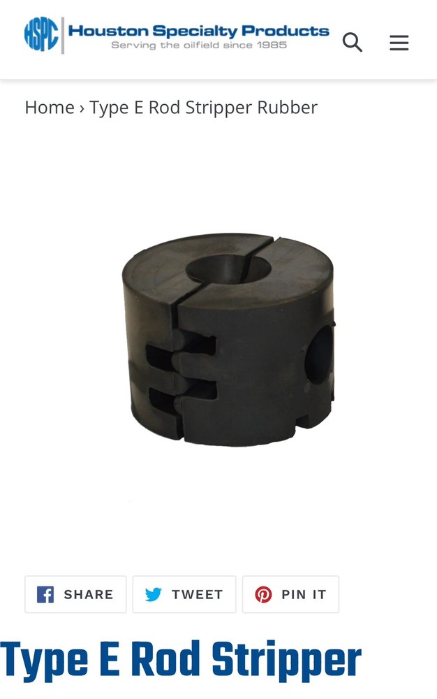 Premium Type  E rod ￼Stripper Rubber   Houston Engineering.