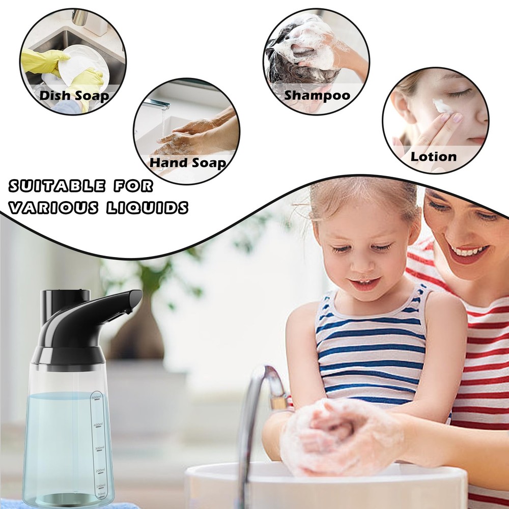 Summon The Elves Automatic Liquid Soap Dispenser Touchless,Black 4-Level Adju...