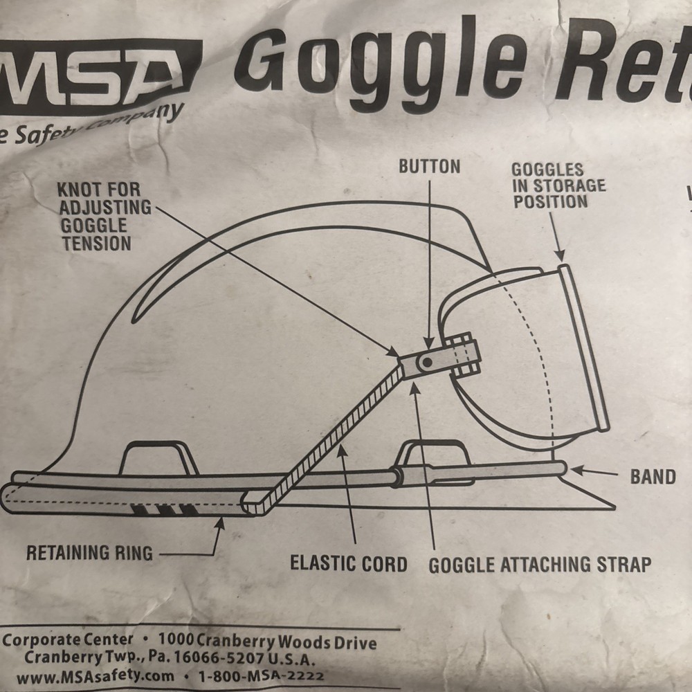 MSA 449895 Black Goggle Retaining Ring for Hat