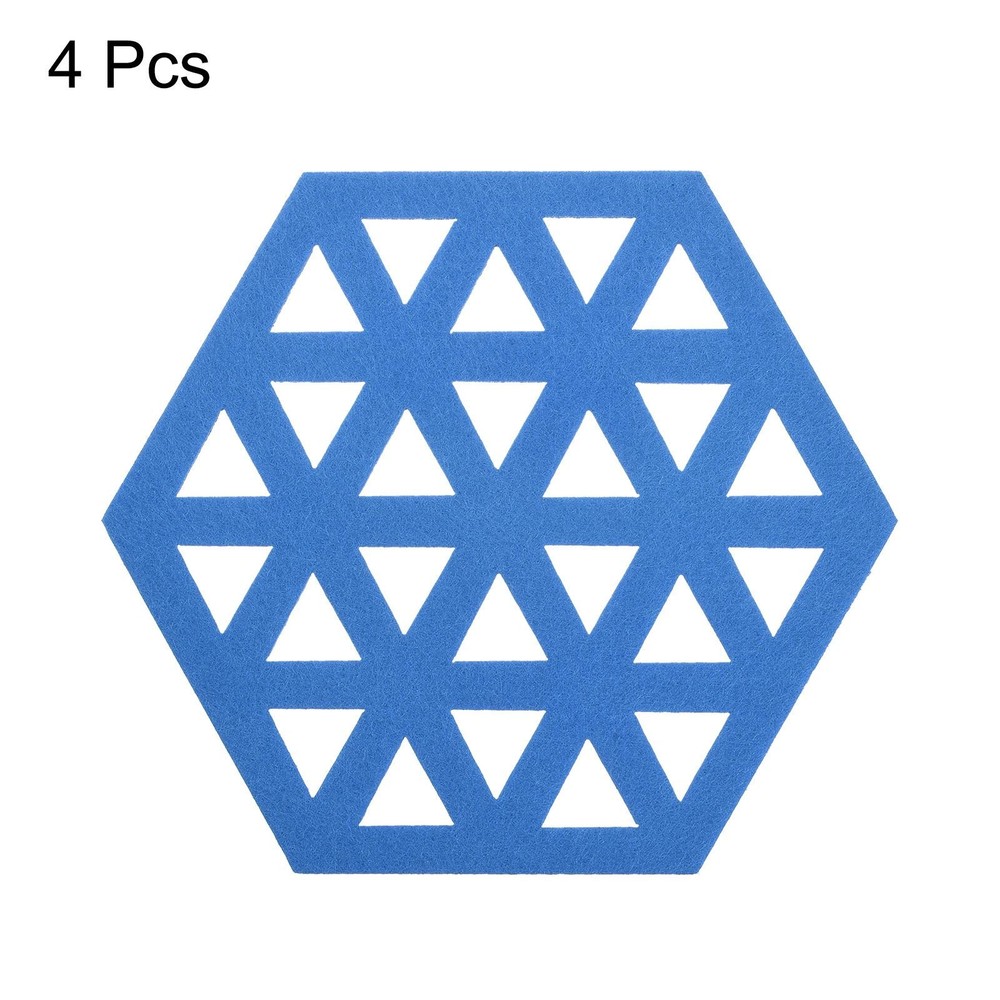 Felt Coasters 4pcs Hexagonal Pads Coasters Sky Blue