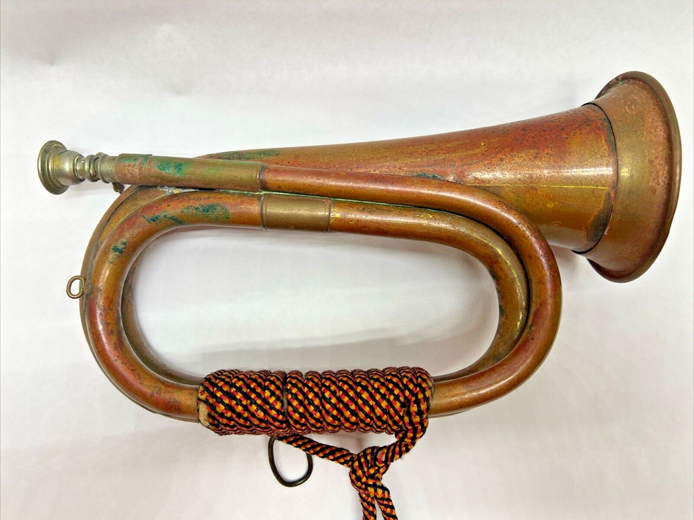 REGIMENT BUGLE BRASS WITH LANYARD 11” Long