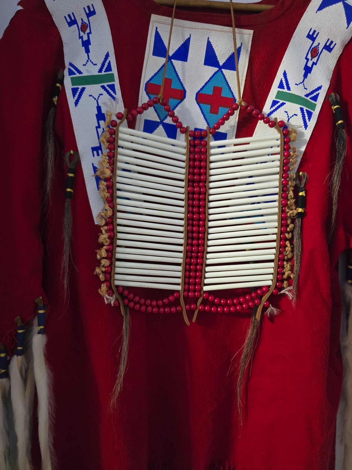 Native Indian Regalia 5' War Bonnet Tunic Breast Plate Sash Chaps Belt Shoes Bag